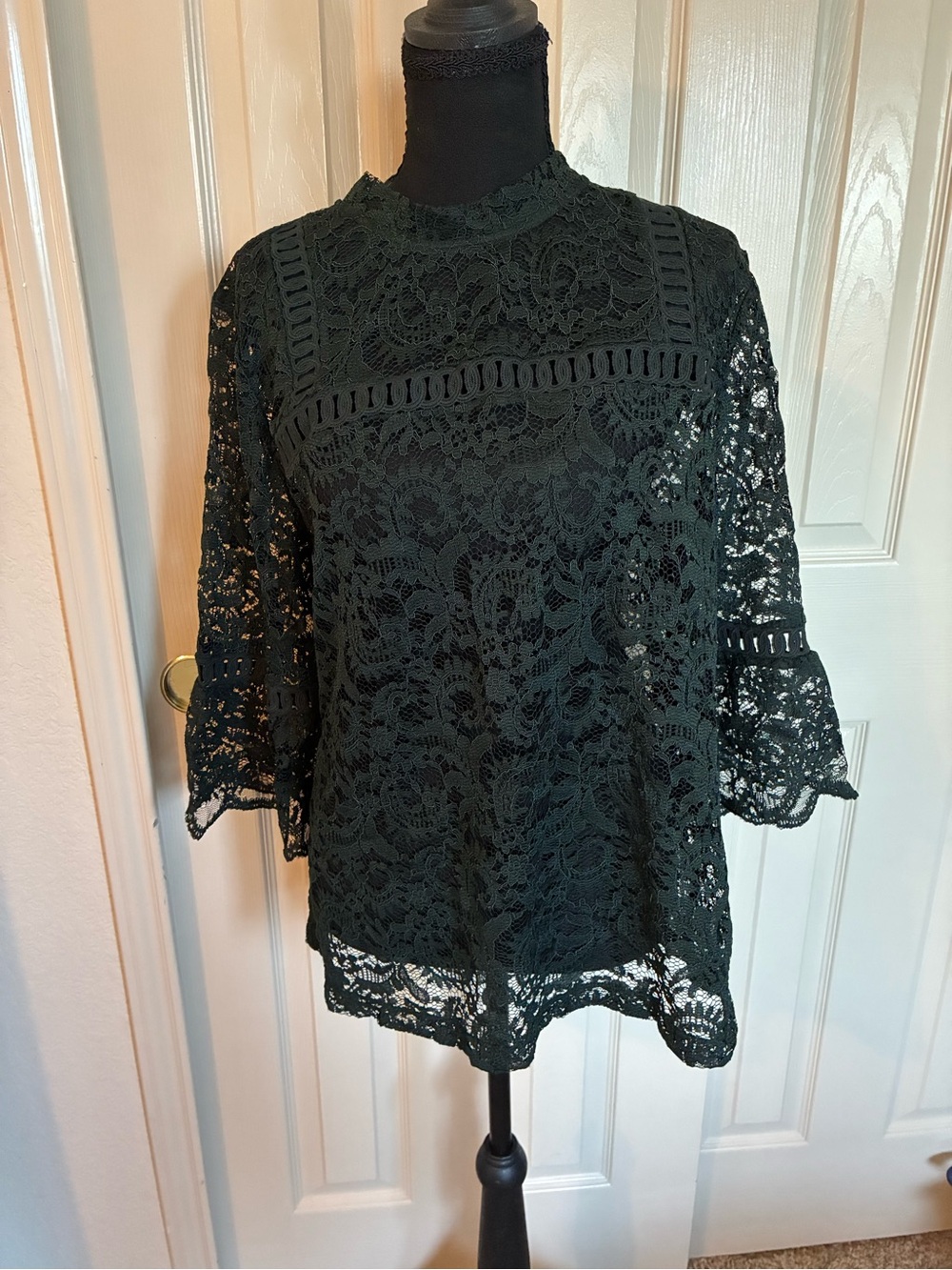 LOFT Black Lace Crochet Blouse